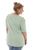 Shirt gedrapeerde korte mouwen mintgroen