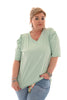 Shirt gedrapeerde korte mouwen mintgroen