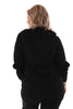 Blouse met roezels v-hals zwart