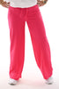 Broek met naad elastieken band fuchsia