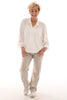Blouse met kraag overslag roomwit