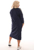 Sweaterdress met bies marineblauw/zwart