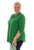 Top v-hals ophaalmouwen uni groen