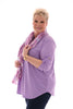 Top v-hals ophaalmouwen uni lila