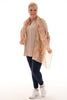 Top v-hals ophaalmouwen uni beige