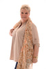 Top v-hals ophaalmouwen uni beige