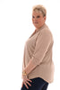 Top v-hals ophaalmouwen uni beige