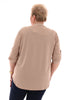 Top v-hals ophaalmouwen uni beige