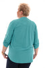 Top v-hals ophaalmouwen uni aqua