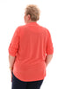 Top v-hals ophaalmouwen uni oranje