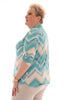 Travel top v-hals met kraag schupjes turquoise