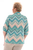 Travel top v-hals met kraag schupjes turquoise