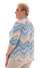 Travel top v-hals met kraag schupjes blauw