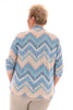 Travel top v-hals met kraag schupjes blauw