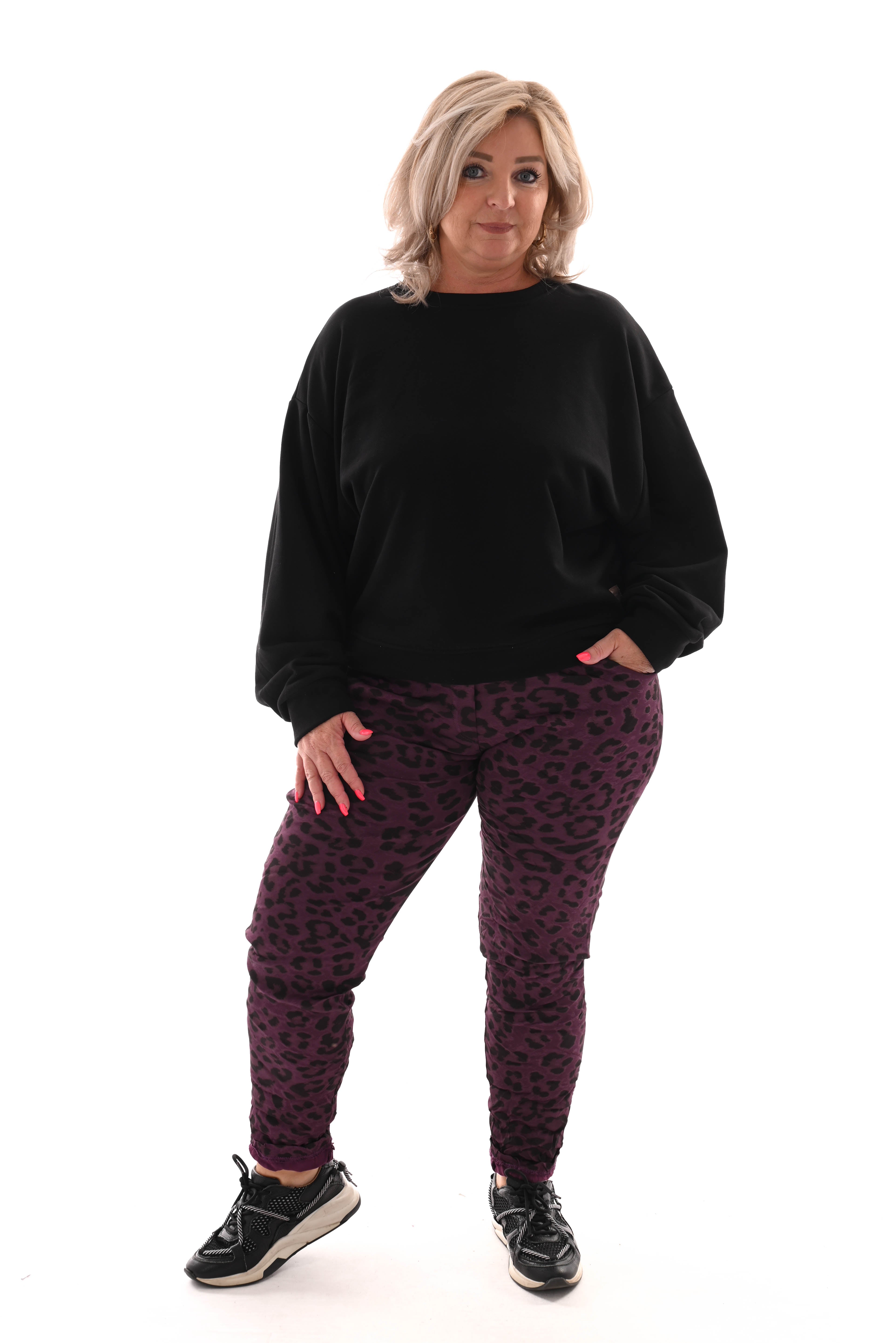 Sweater ronde hals uni zwart