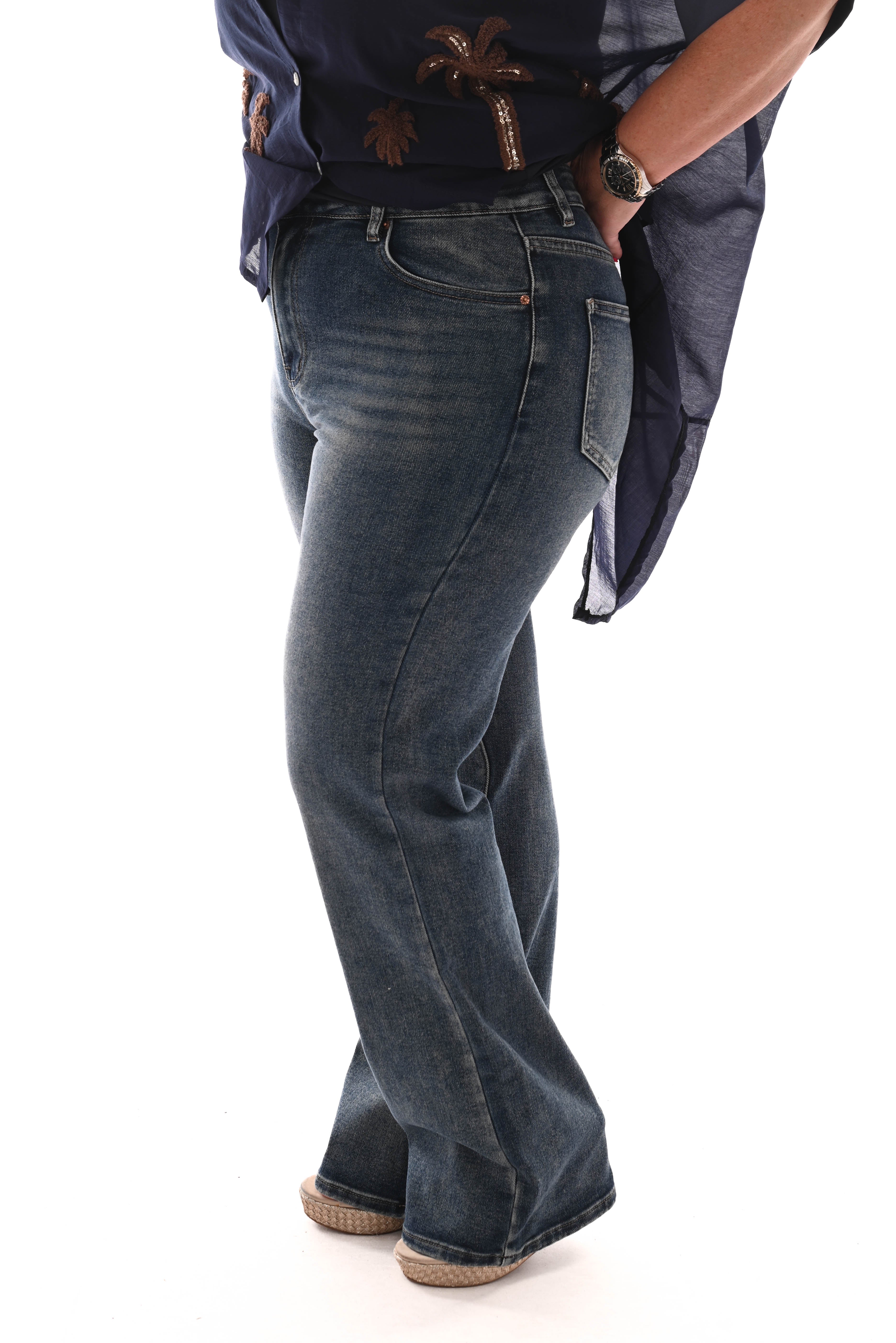 Norfy wide leg blauw