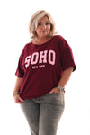 Sweater korte mouwen soho bordeaux