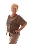 Sweater korte mouwen soho lichtbruin