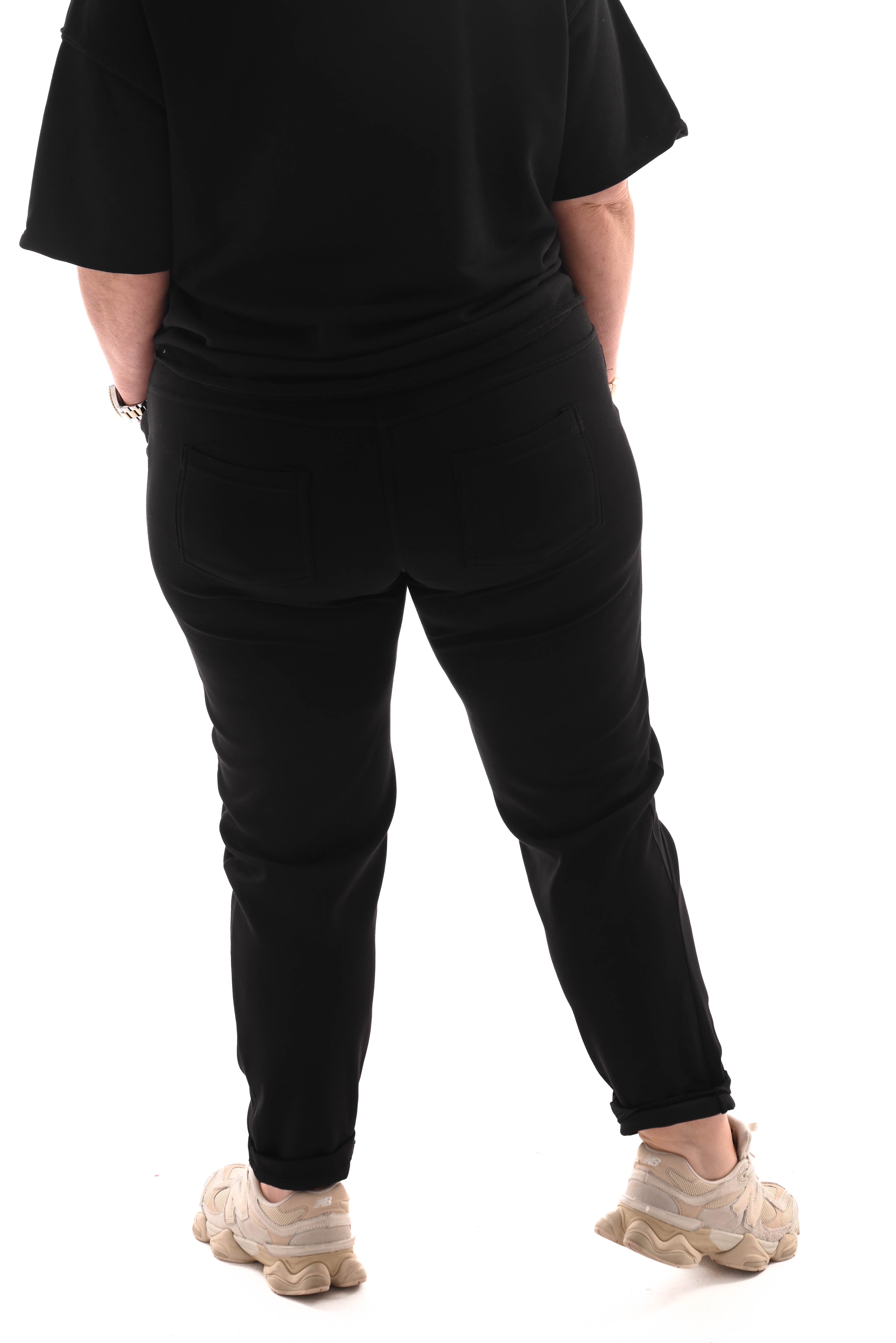 Jogger uni met grote zakken zwart