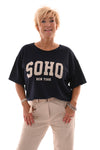 Sweater korte mouwen soho marineblauw