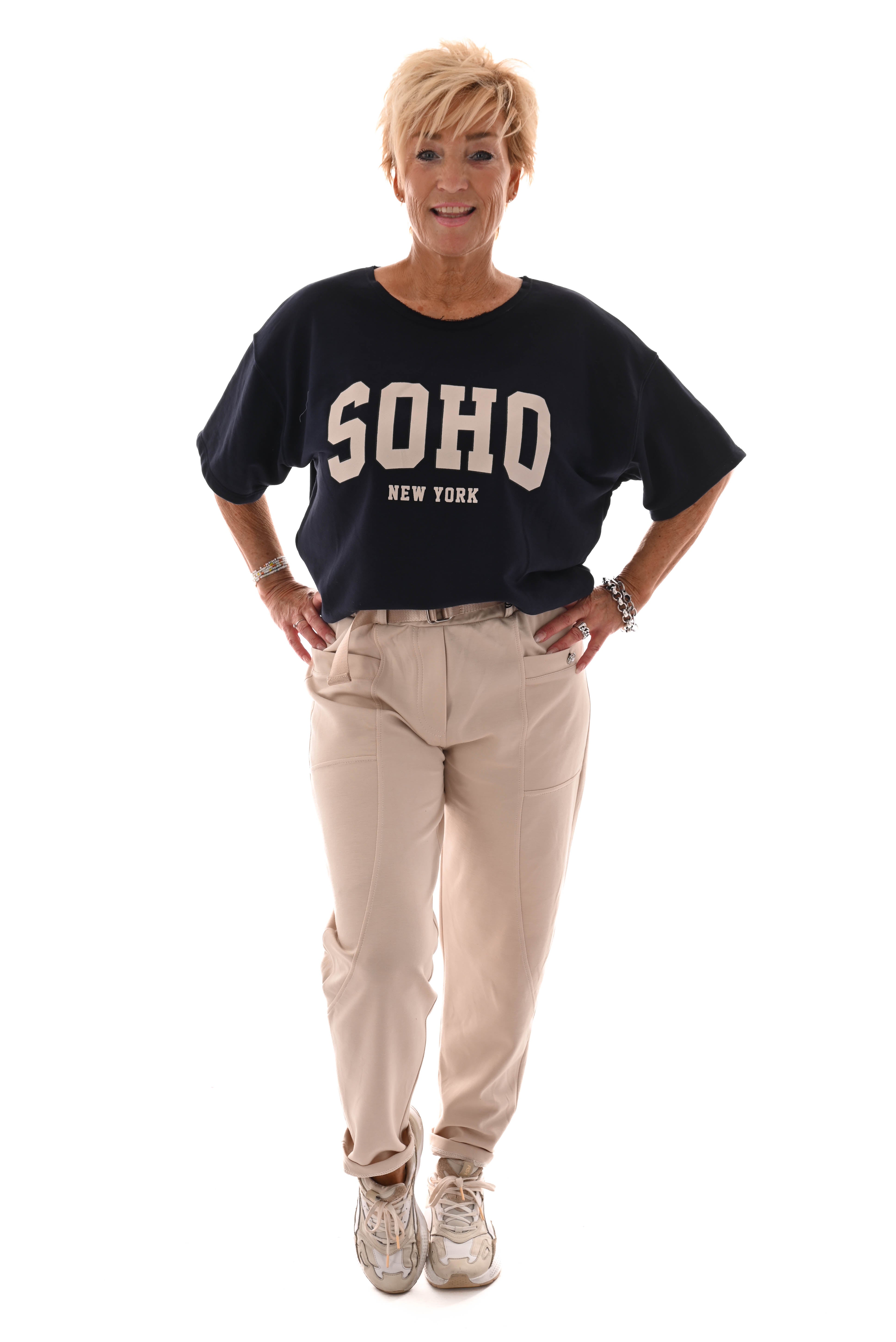 Jogger uni met grote zakken beige