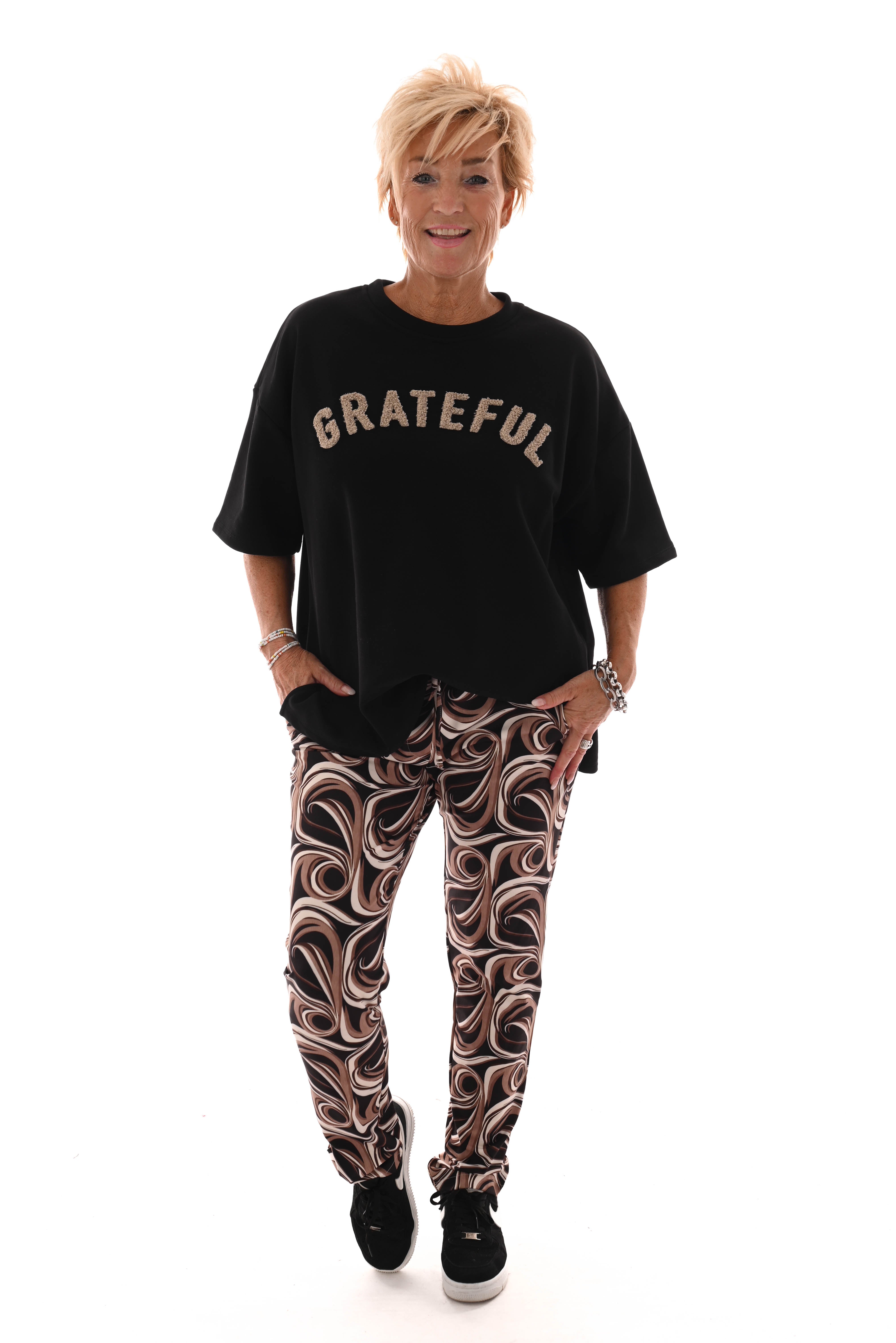 Sweater korte mouwen grateful zwart