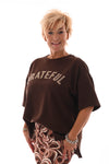 Sweater korte mouwen grateful bruin