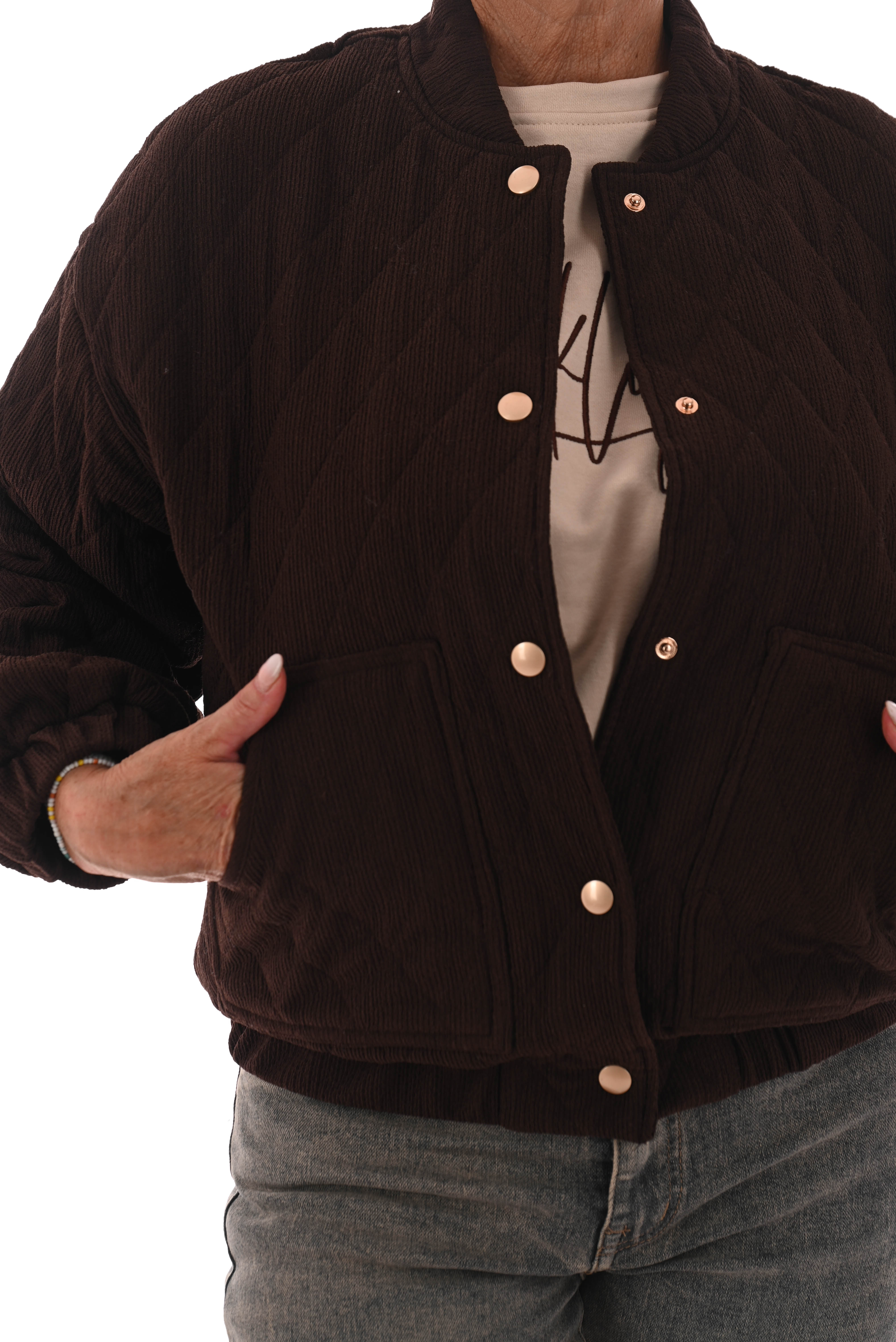 Bomber rib bruin