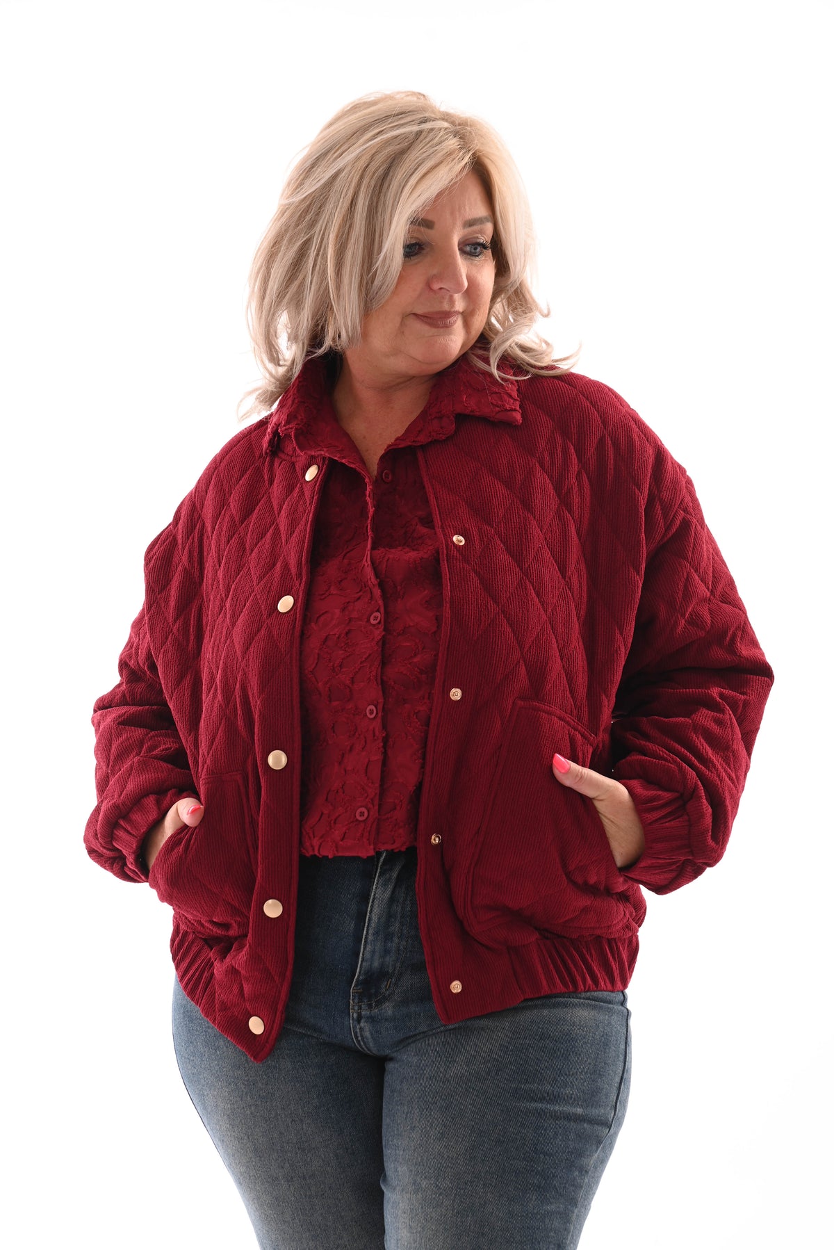 Bomber rib bordeaux