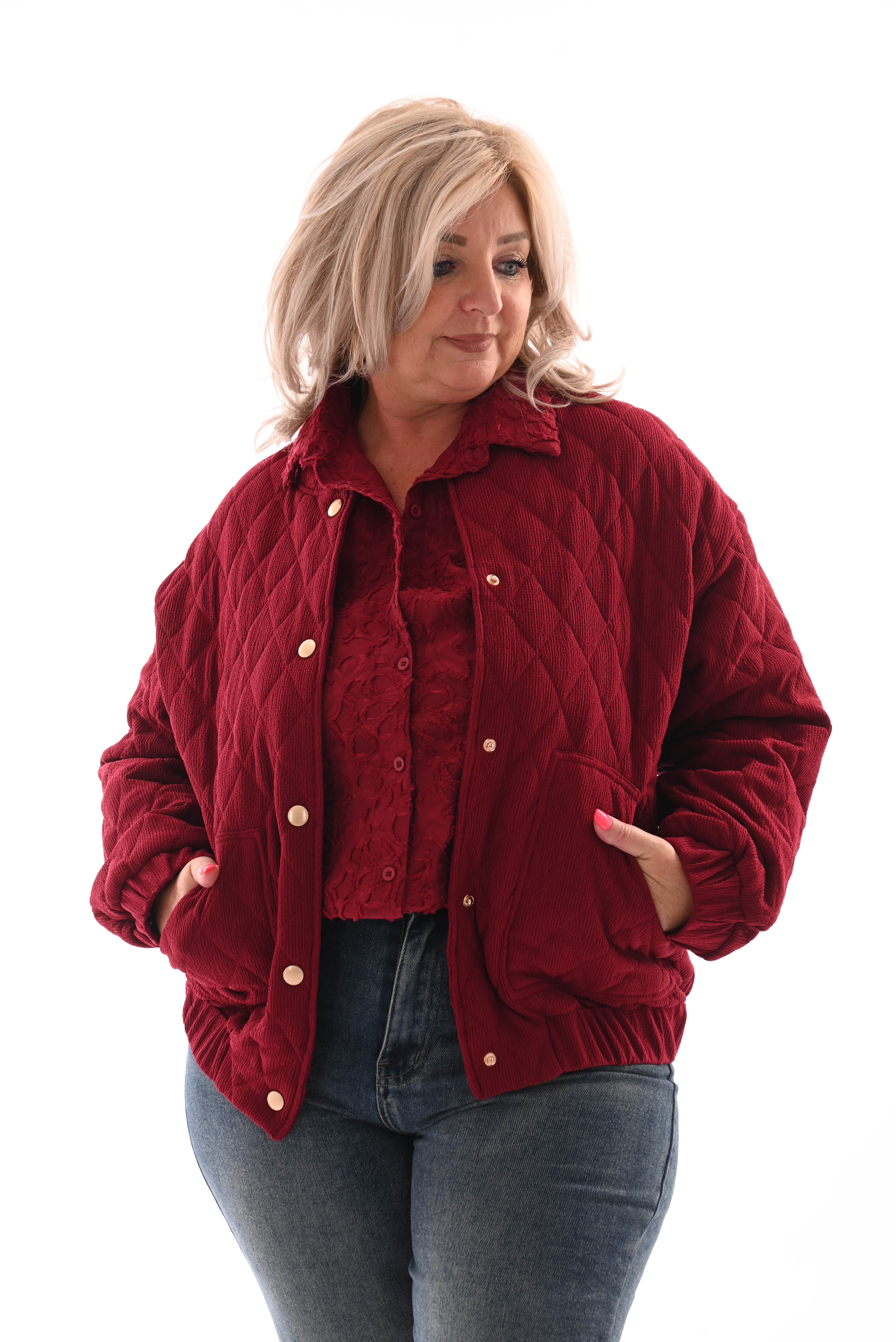 Bomber rib bordeaux