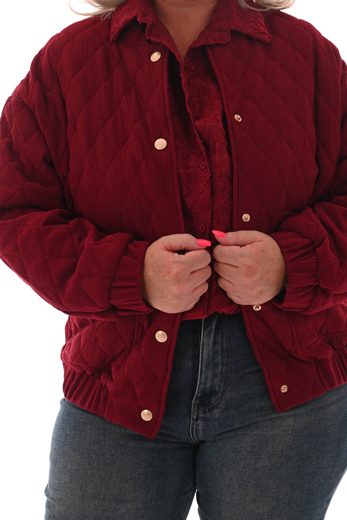 Bomber rib bordeaux