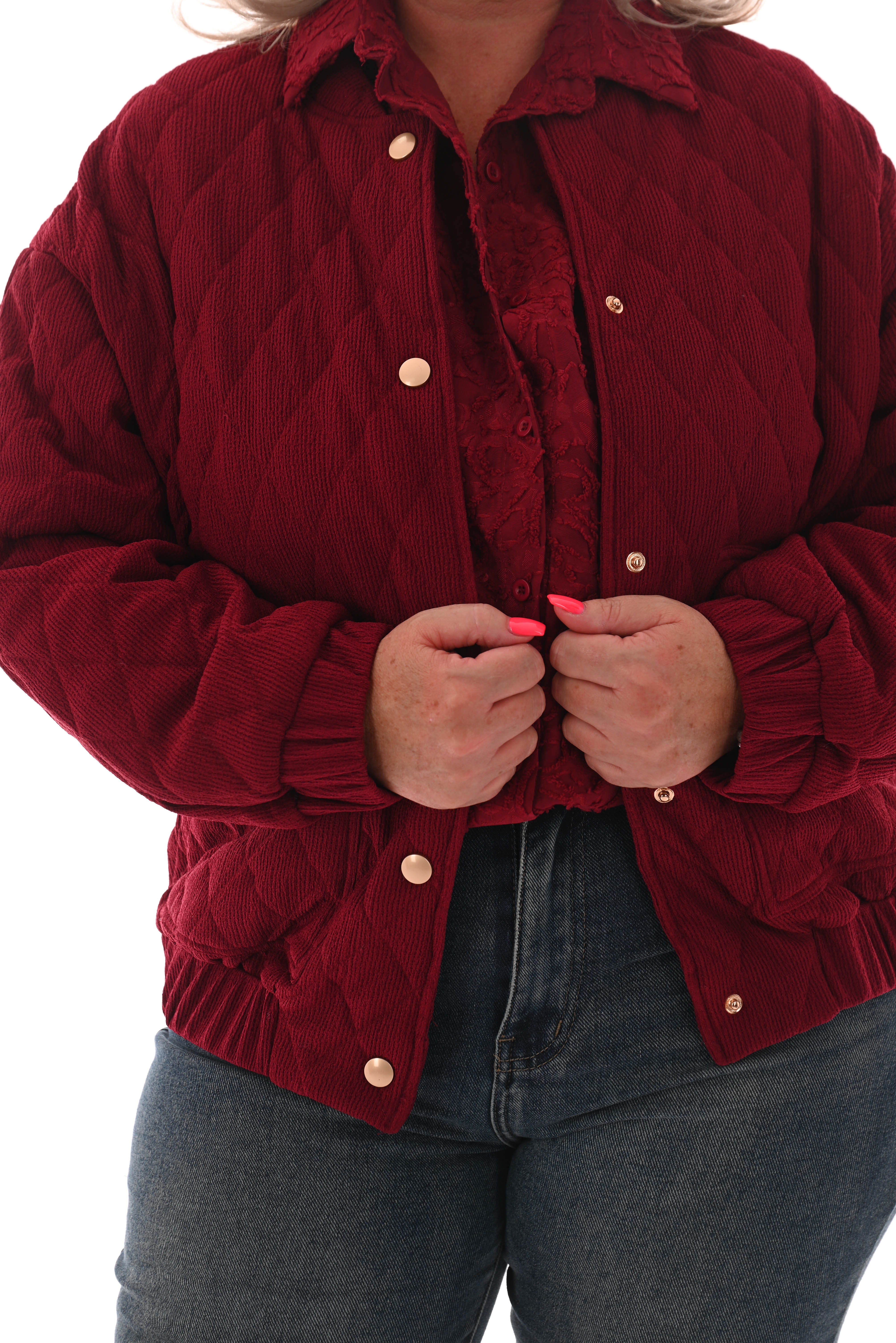 Bomber rib bordeaux