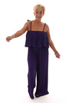 Jumpsuit mouwloos plisse paars