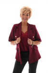 Blazer korte mouwen strass en knopen bordeaux