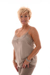 Silky hemdje kant taupe