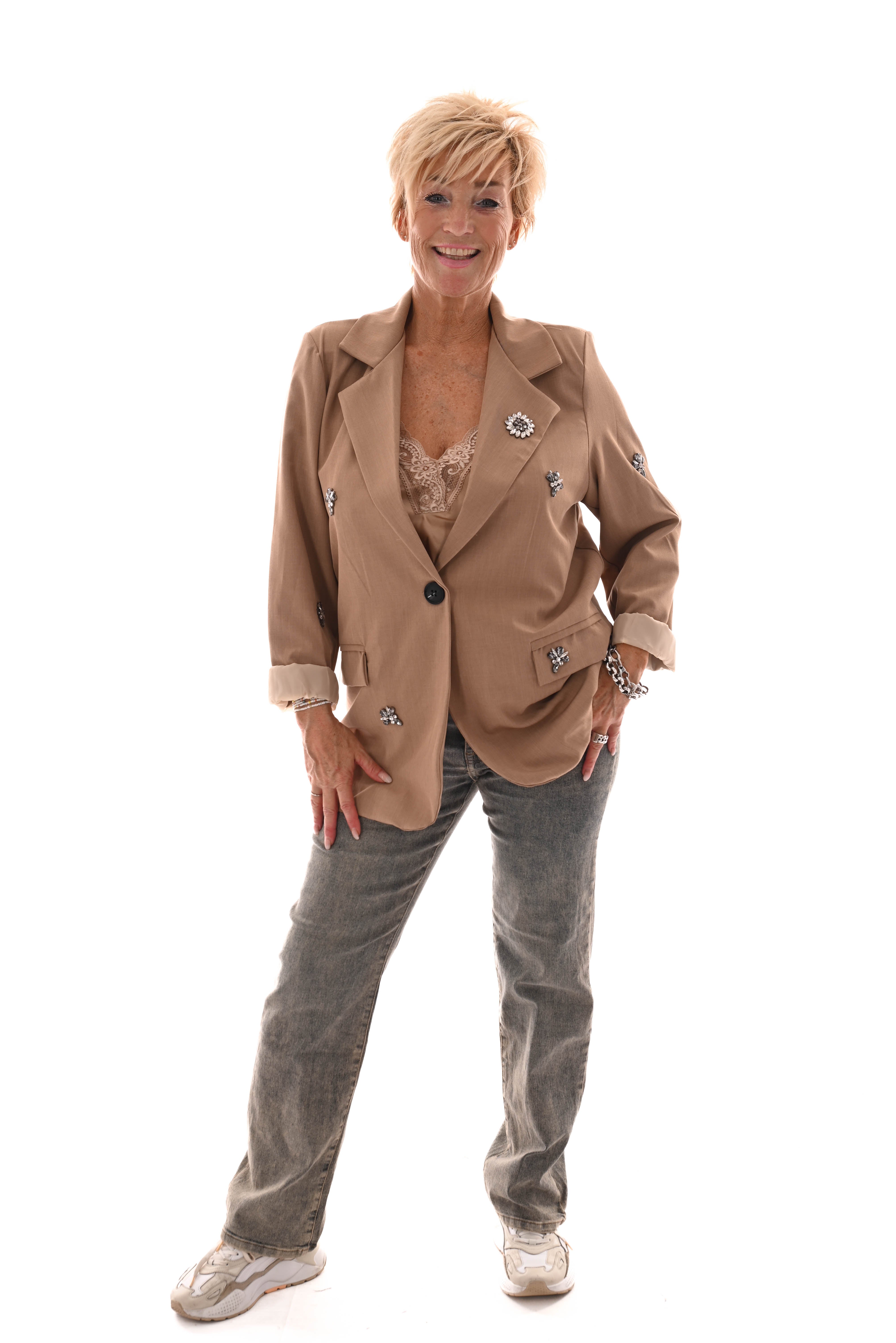 Blazer strass camel