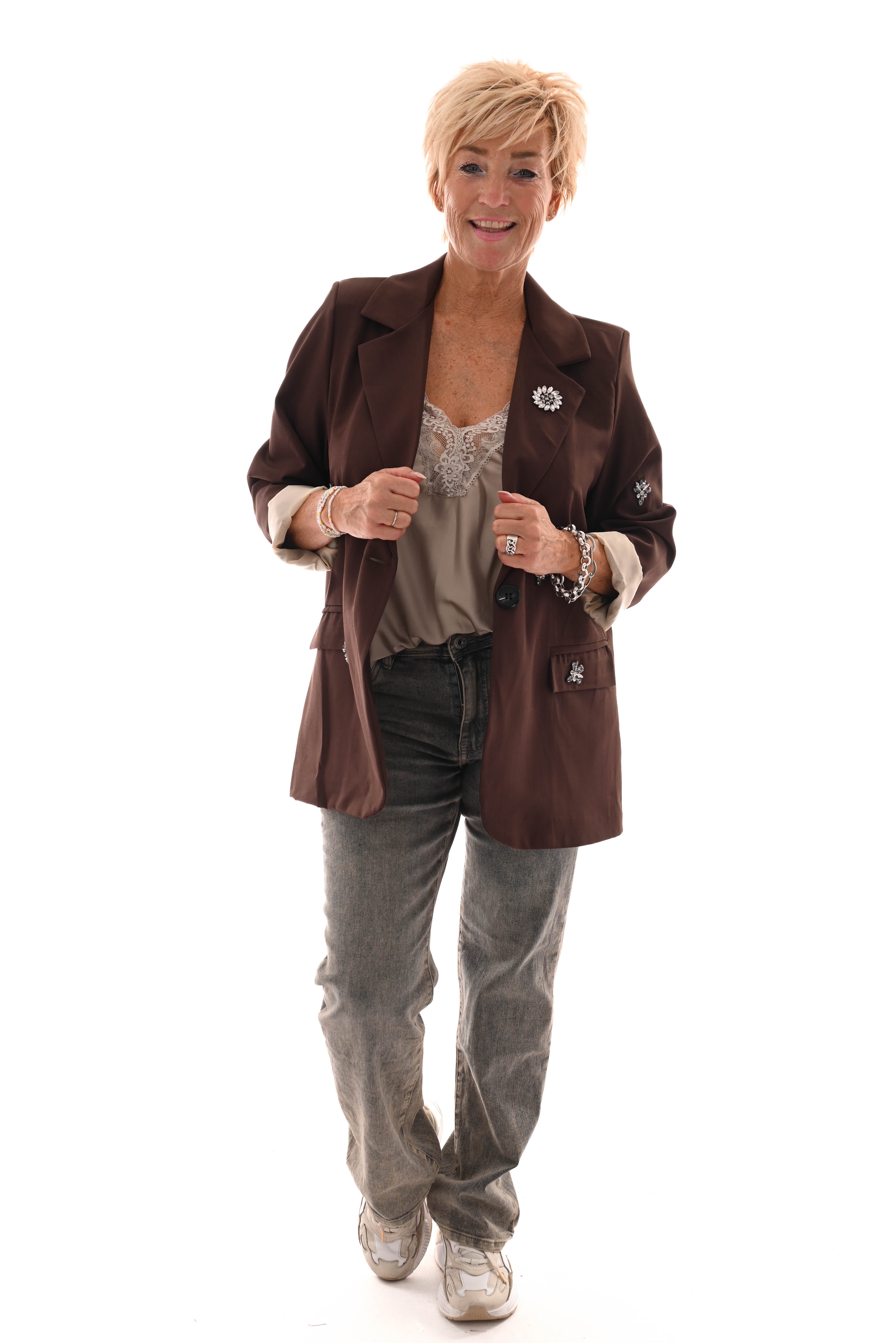 Blazer strass bruin