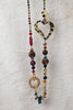 Ketting met panter hart multi colour