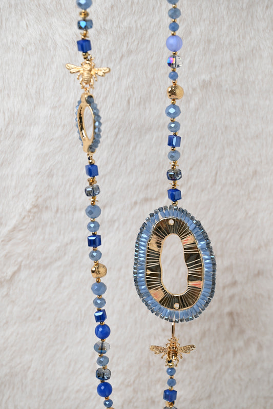 Ketting met ovaal detail blauw