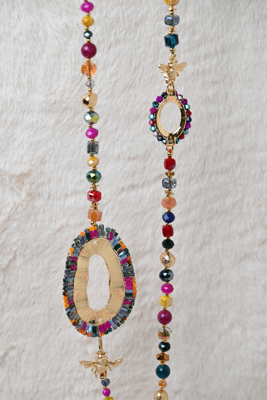 Ketting met ovaal detail multi colour