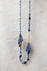 Ketting met kleine kralen en muntjes marineblauw