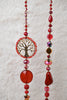 Ketting met cirkel levensboom rood