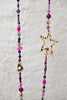 Ketting met gouden ster fuchsia