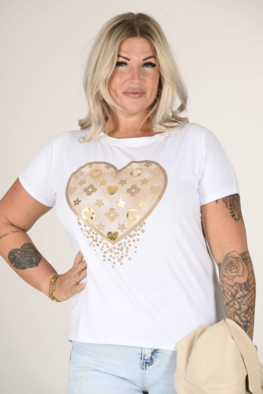T-shirt met print louisa hart beige