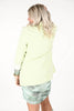 Jurk met gedrappeerd met mesh print cloud groen