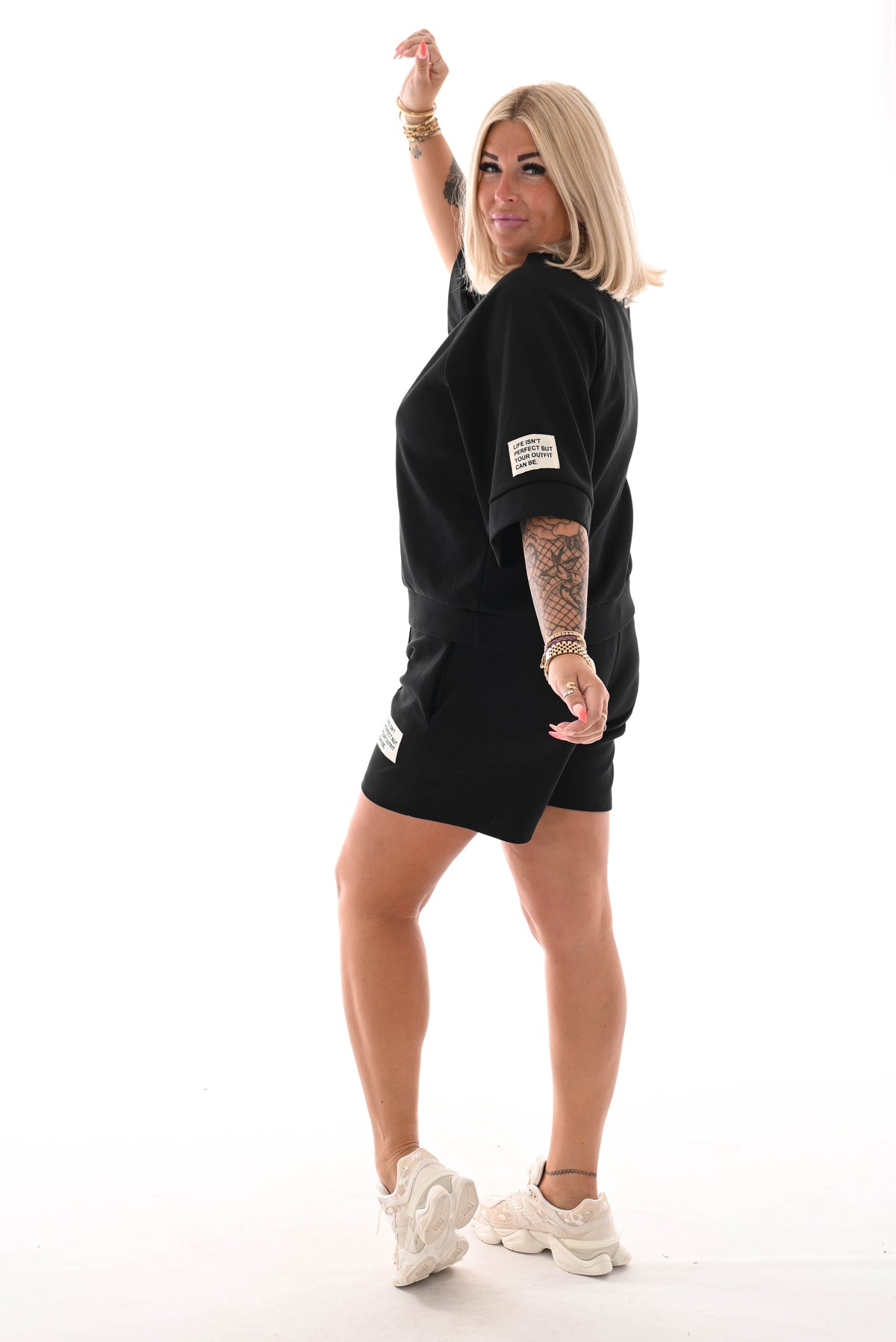 Twin set applicatie short zwart