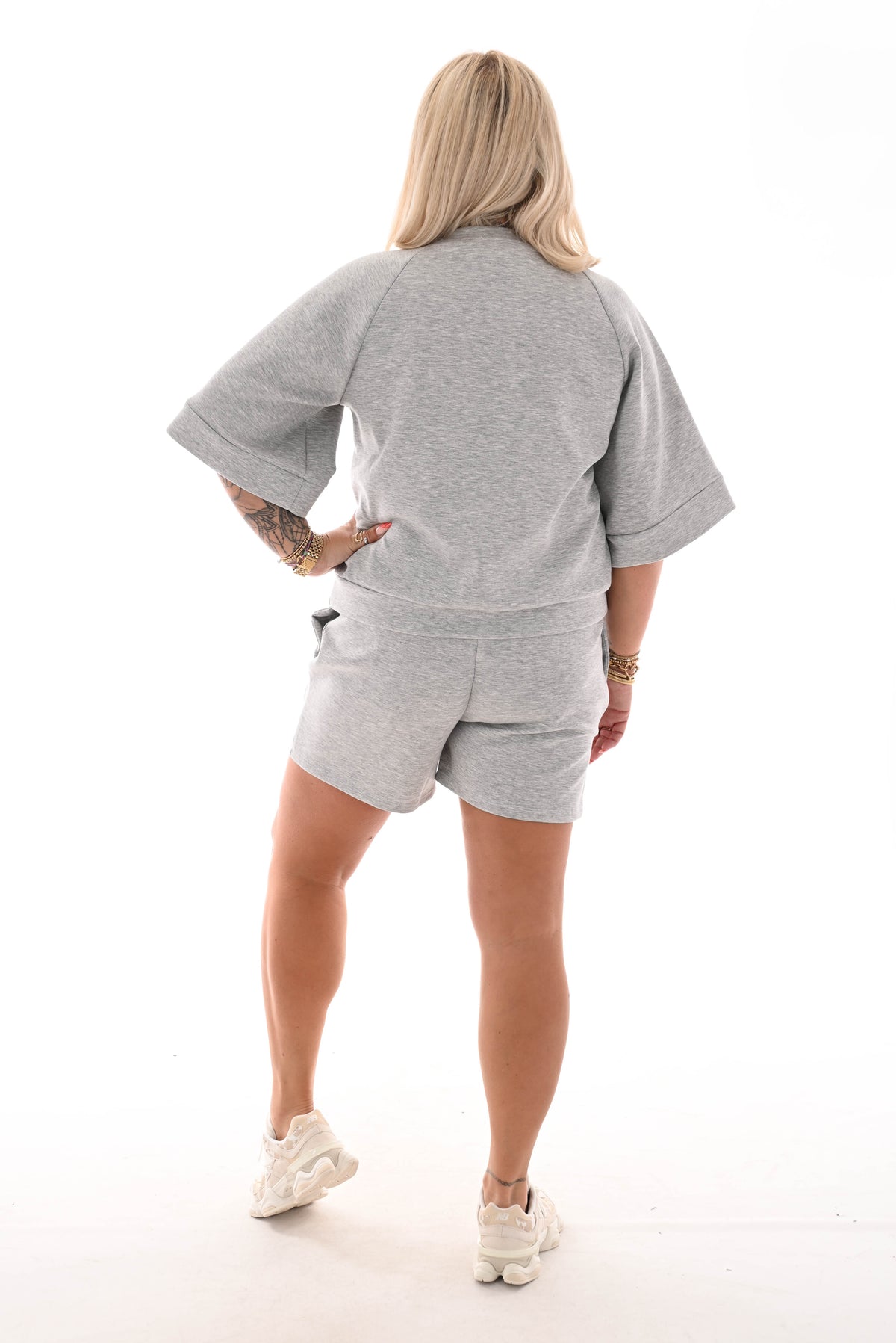 Twin set applicatie short grijs