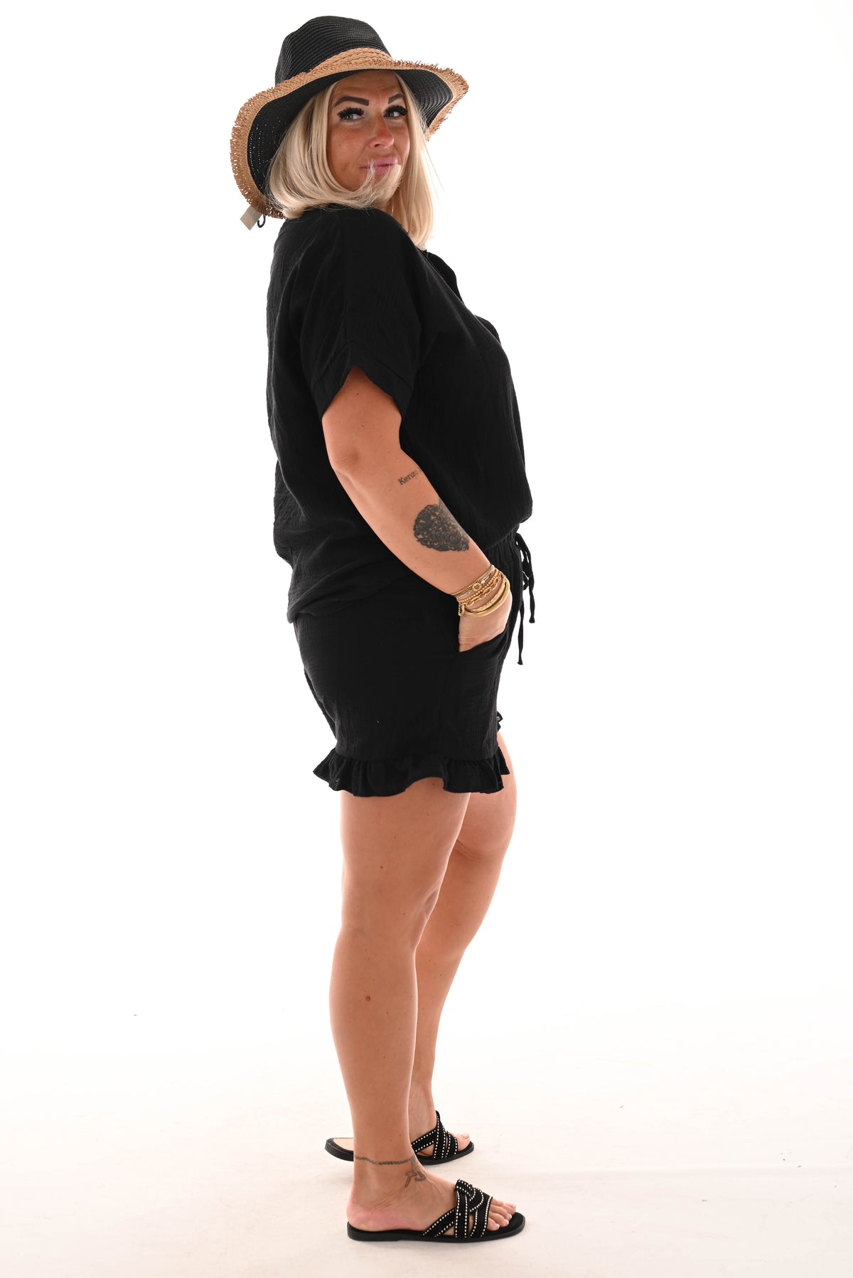 Twin set crepe short uni zwart