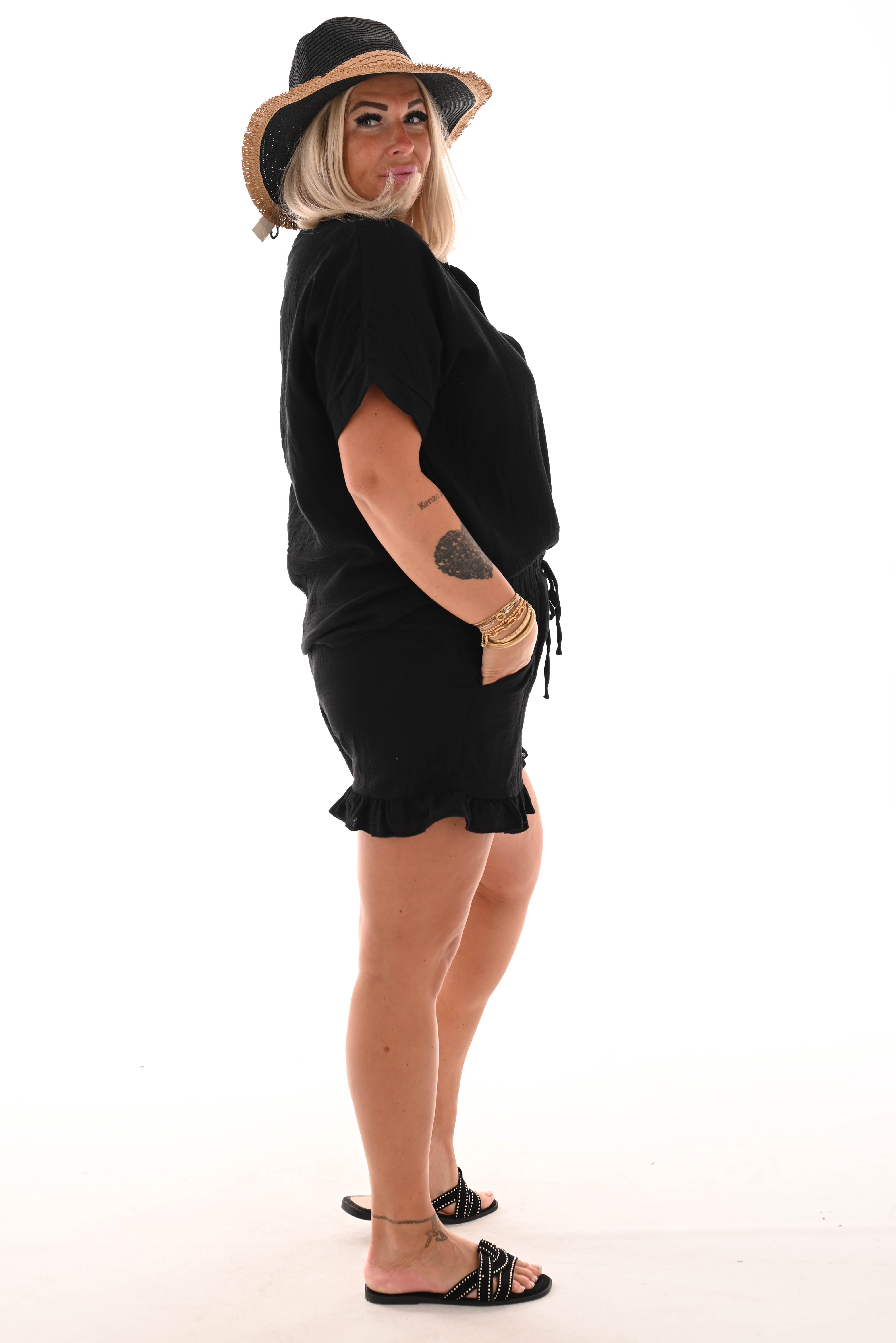 Twin set crepe short uni zwart