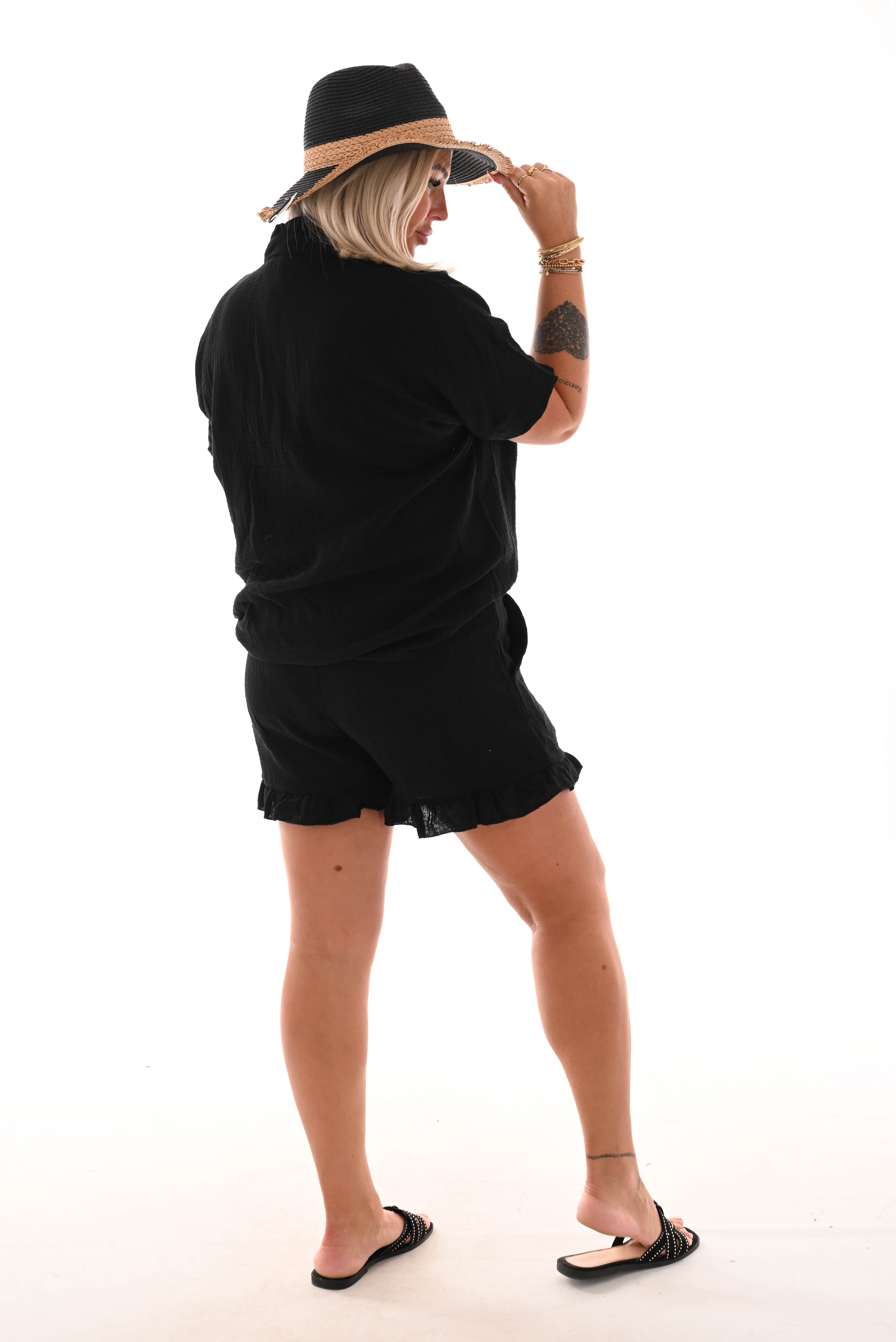 Twin set crepe short uni zwart